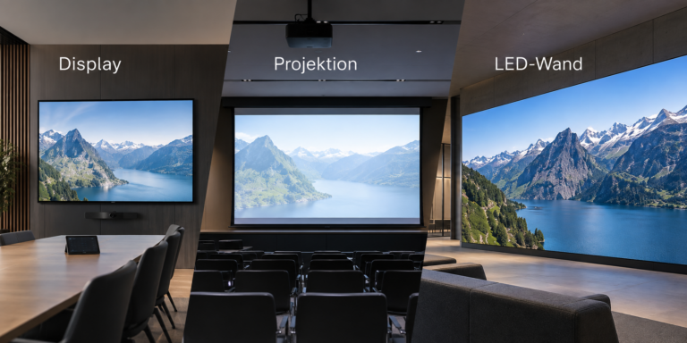 LED-Wand, Display oder Projektion – welche Grossbildlösung passt zu Ihrem Raum?